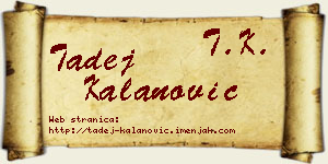 Tadej Kalanović vizit kartica